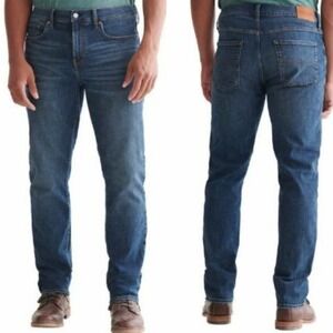 Lucky Brand Men's Size 34x32 Dark Wash 223 Straight Leg Classic Denim Blue Jeans
